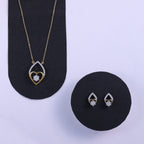 Golden Heart & Teardrop Elegance Pendant Set