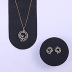 Elegant Circular Floral Pendant Set