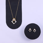 Elegant Square CZ Pendant Set
