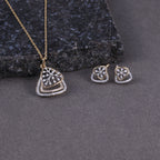 Elegant Triangular CZ Pendant Set