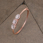Rose Gold Triple-Stone Crystal Kada
