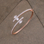 Rose Gold Crystal Wave Kada