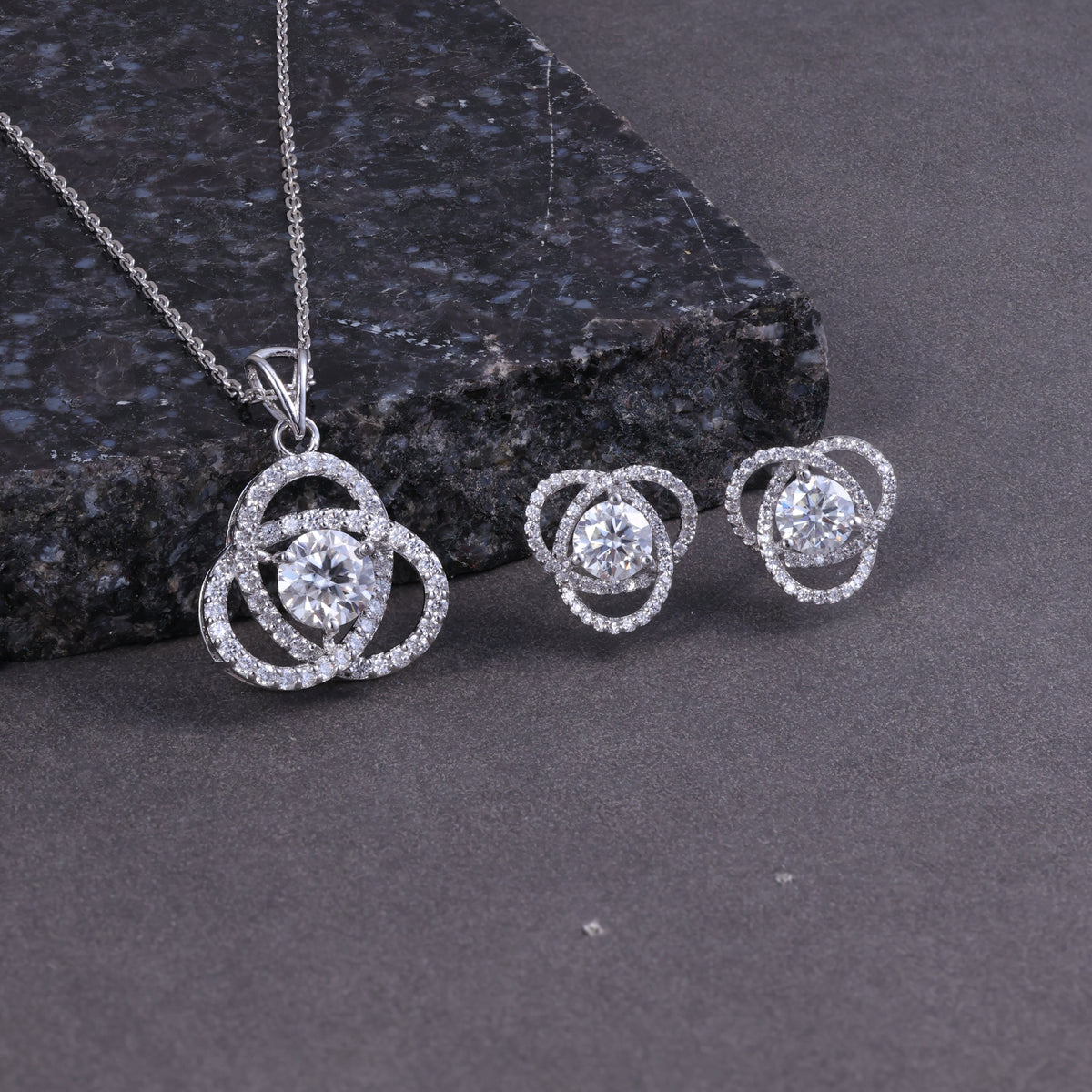 Elegant Crystal Pendant Set