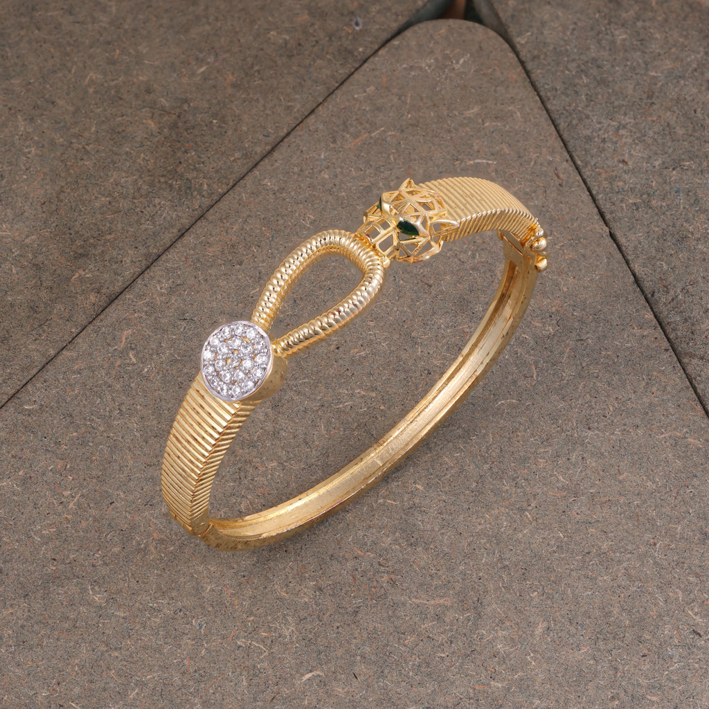 Gold Emerald Crystal Statement Kada