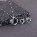Royal Blue Crystal Pendant Set