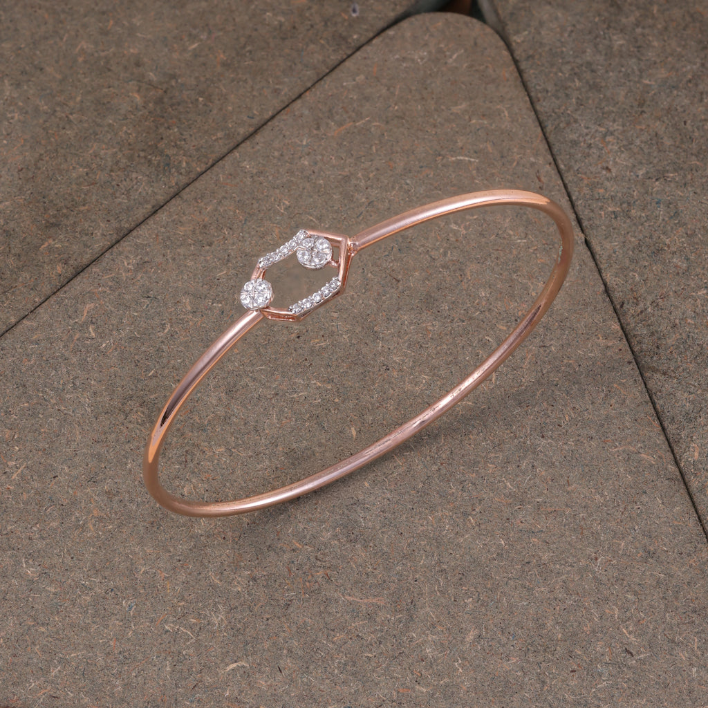 Rose Gold Hexagon Crystal Kada
