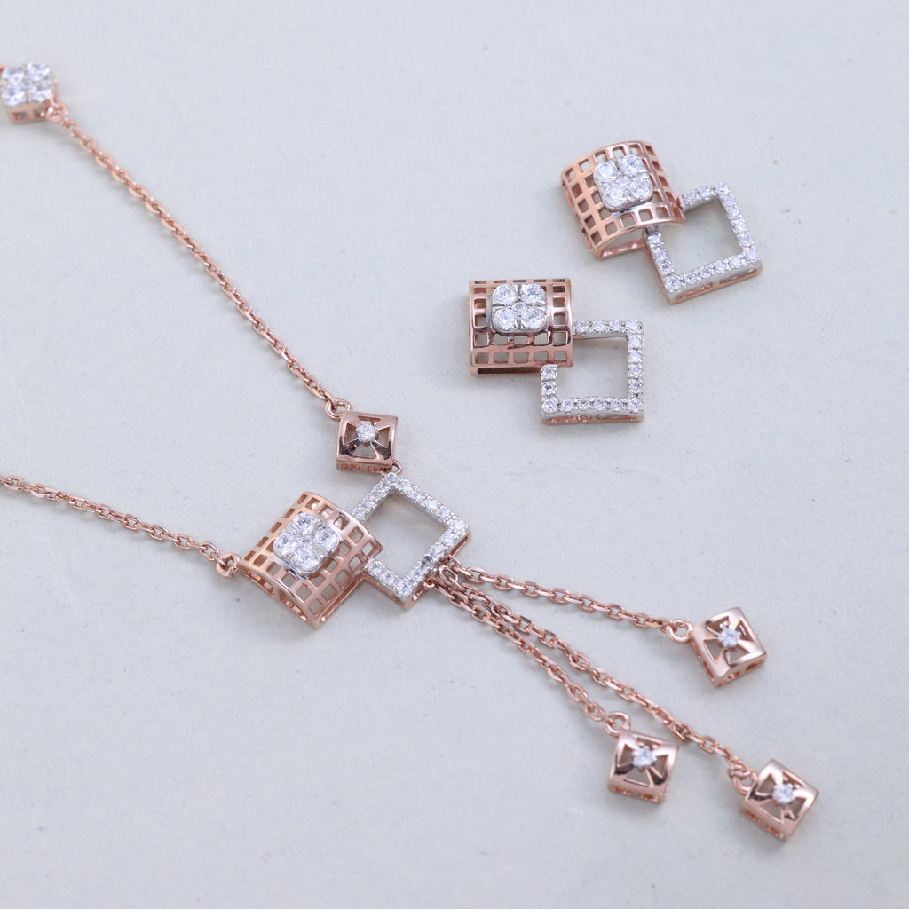 Rose Gold Geometric Luxe Pendant Set