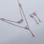 Rose Gold Triangular Elegance Pendant Set