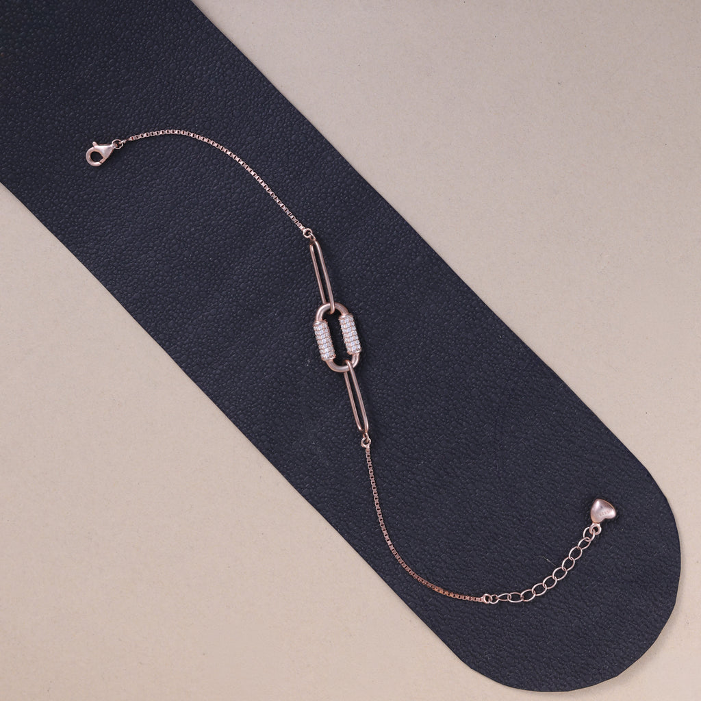 Rose Gold Crystal Link Bracelet