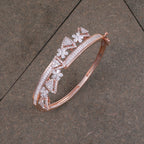 Rose Gold Floral Bow Crystal Kada