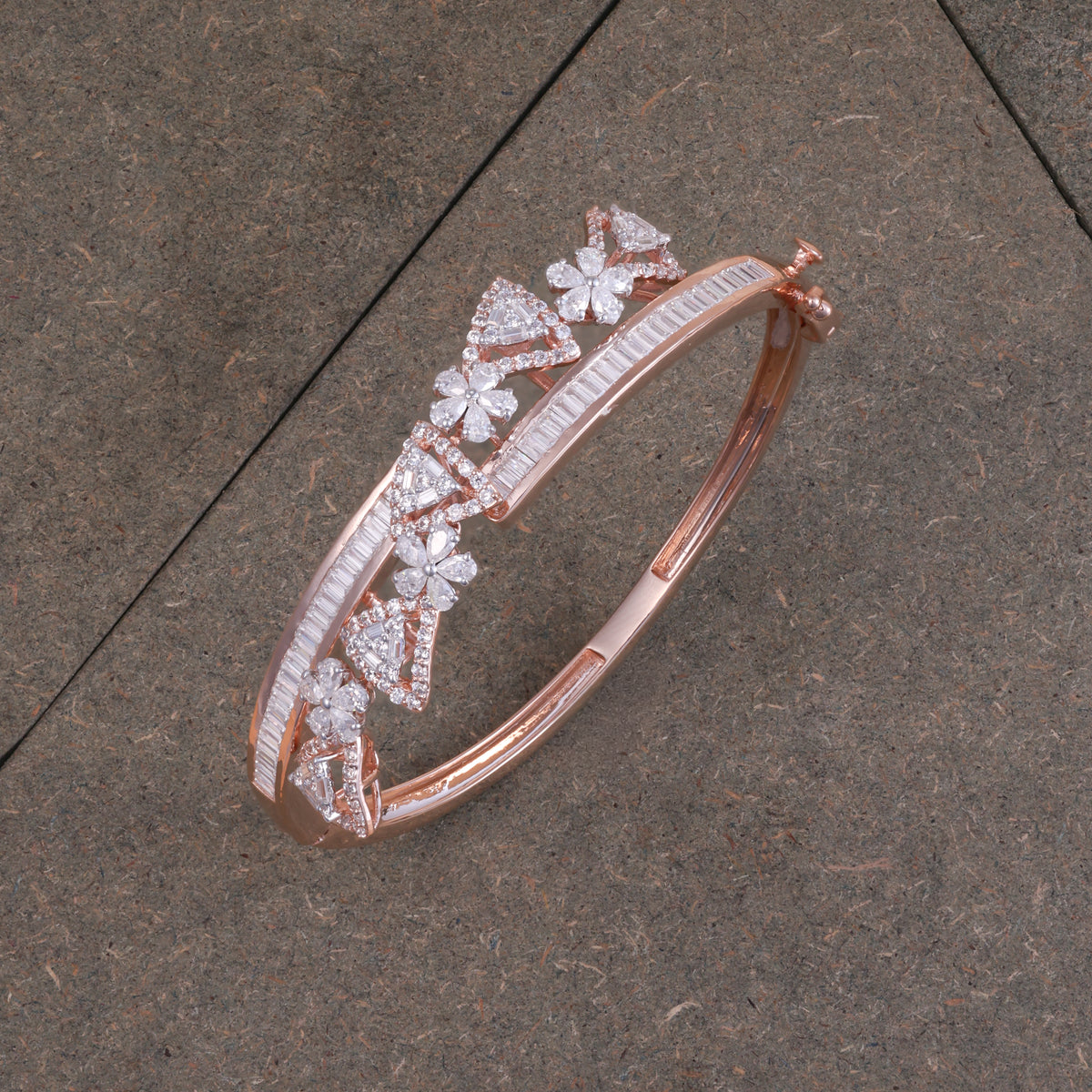 Rose Gold Floral Bow Crystal Kada