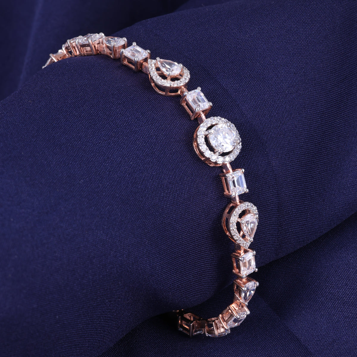 Rose Gold Celestial Crystal Link Bracelet