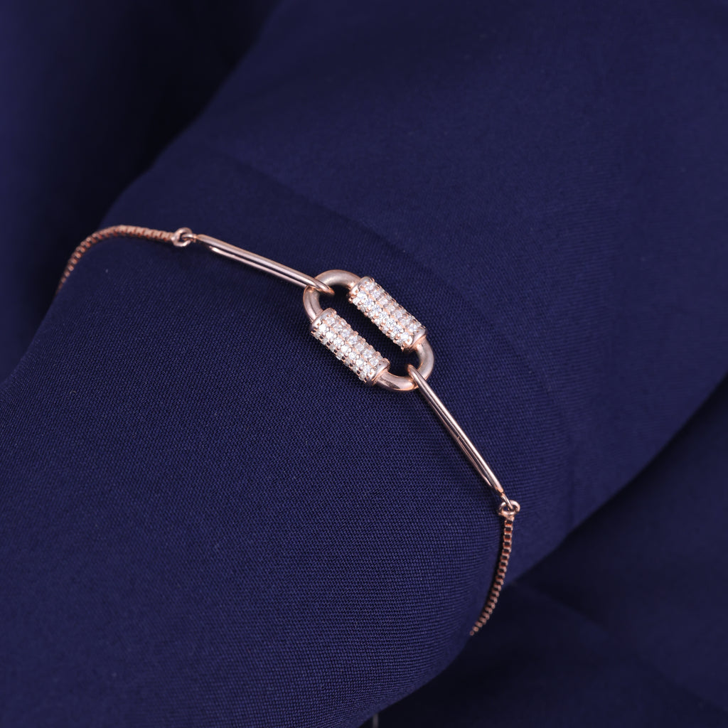 Rose Gold Crystal Link Bracelet