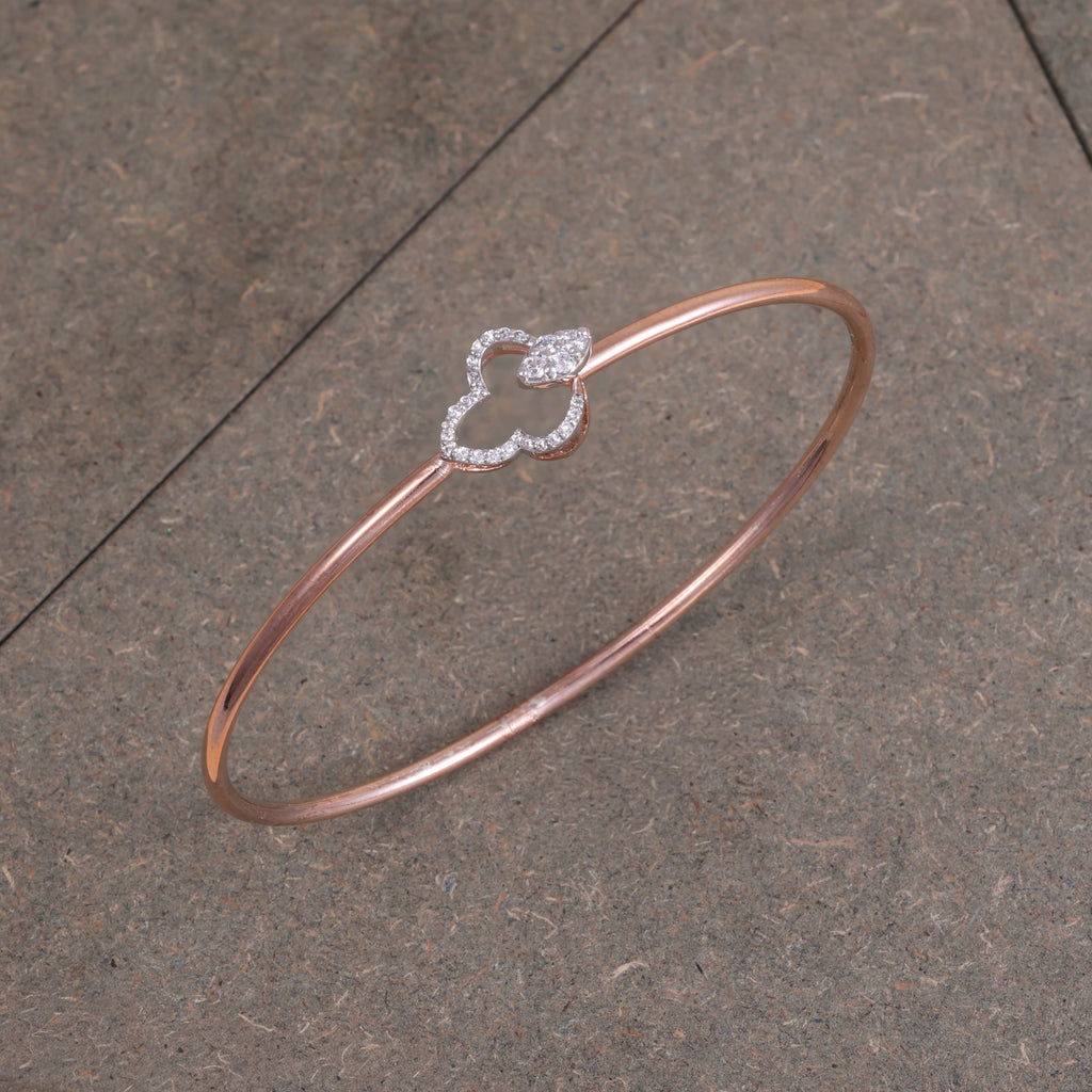 Rose Gold Clover Crystal Kada