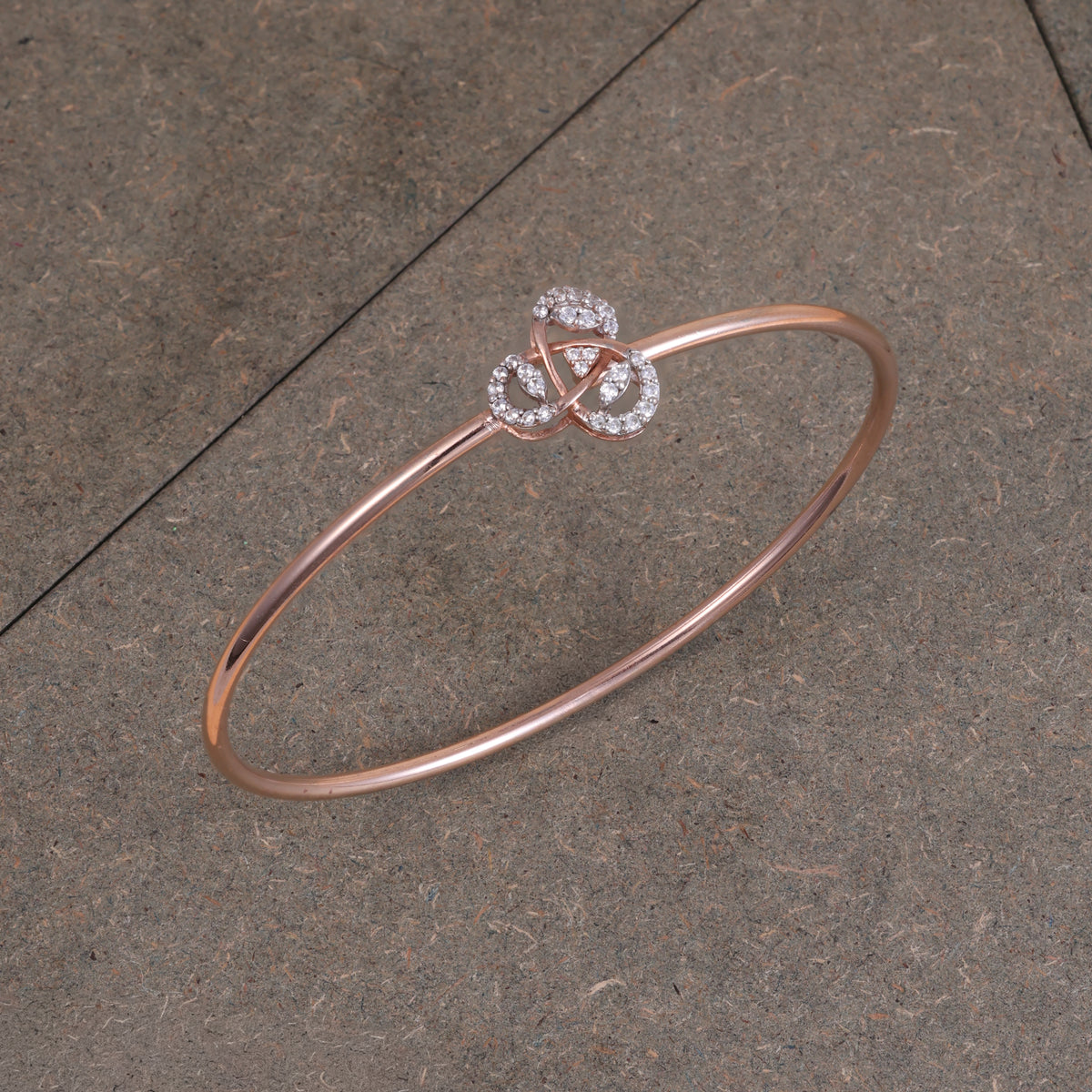 Rose Gold Triple Loop Crystal Kada