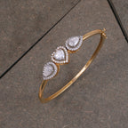 Gold Triple Teardrop Crystal Kada
