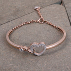 Rose Gold Infinity Heart Crystal Kada