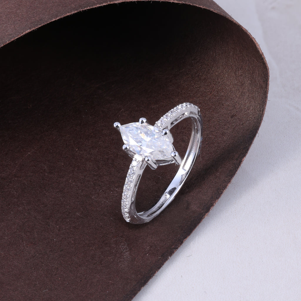 Marquise Crystal Solitaire Ring