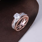 Rose Gold Luxe Solitaire Crystal Ring