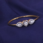 Gold Triple Teardrop Crystal Kada