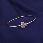 Rose Gold Triple Loop Crystal Kada
