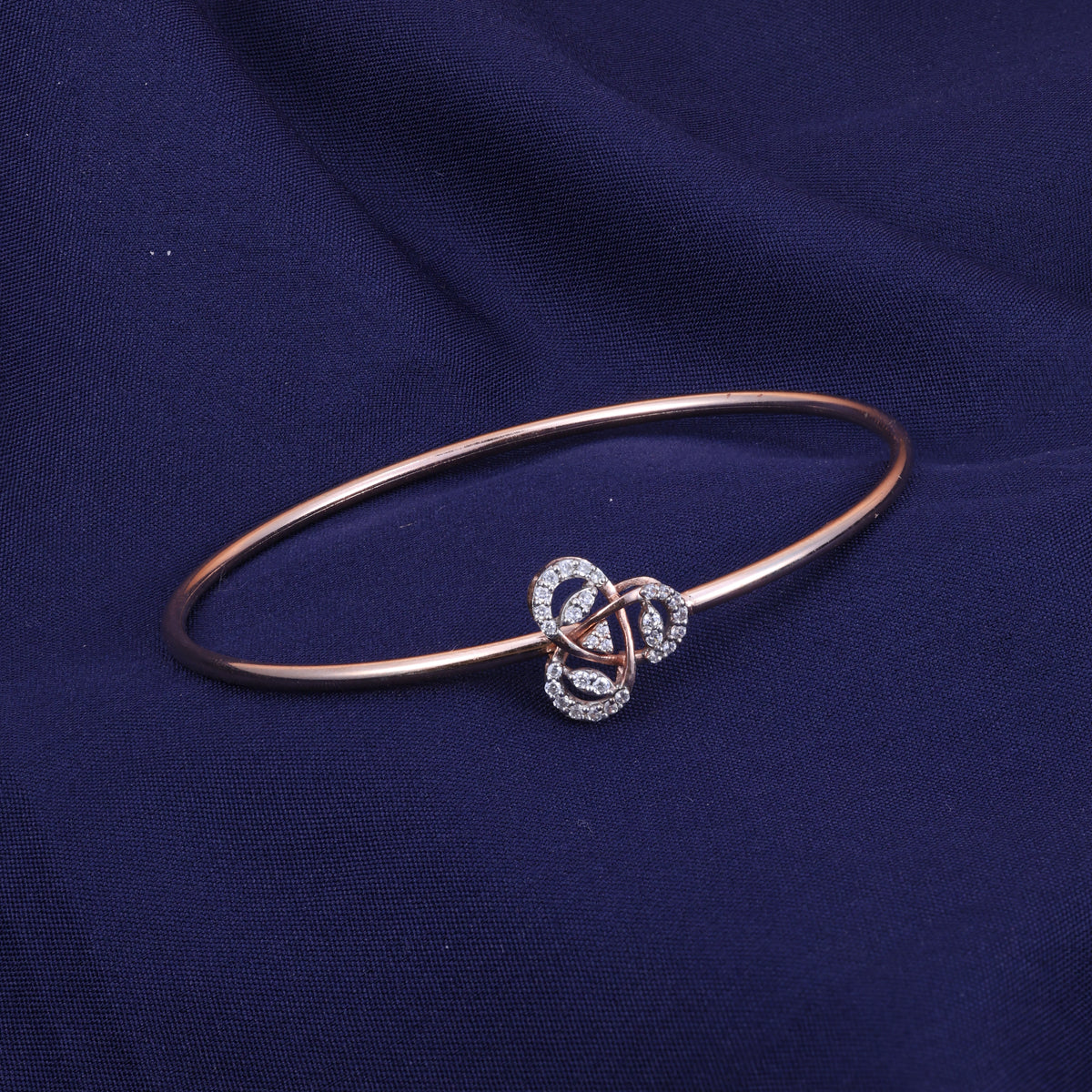 Rose Gold Triple Loop Crystal Kada