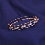 Rose Gold Geometric Link Crystal Kada