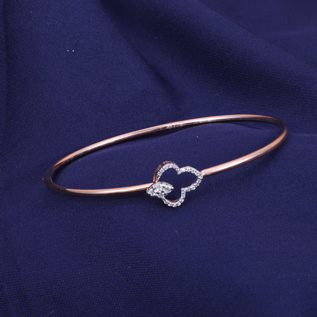 Rose Gold Clover Crystal Kada