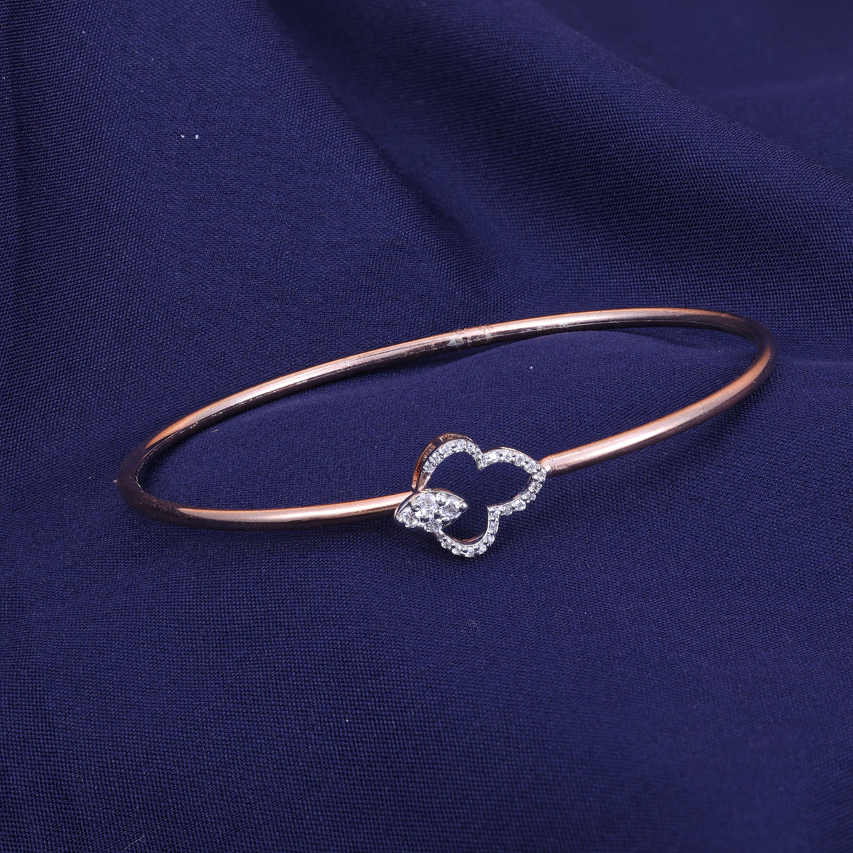 Rose Gold Clover Crystal Kada