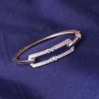 Rose Gold Double-Line Crystal Kada