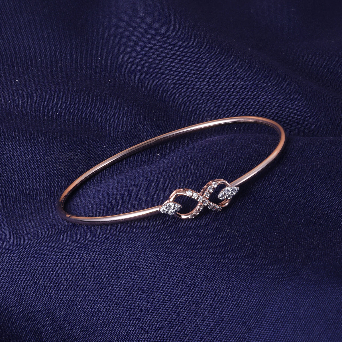 Rose Gold Infinity Knot Crystal Kada