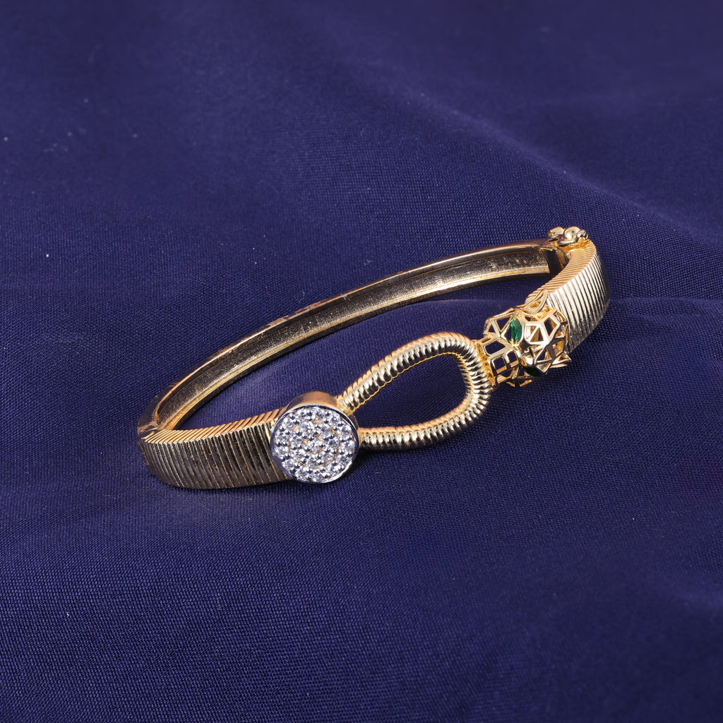 Gold Emerald Crystal Statement Kada