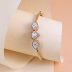 Gold Triple Teardrop Crystal Kada