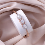 Rose Gold Triple-Stone Crystal Kada