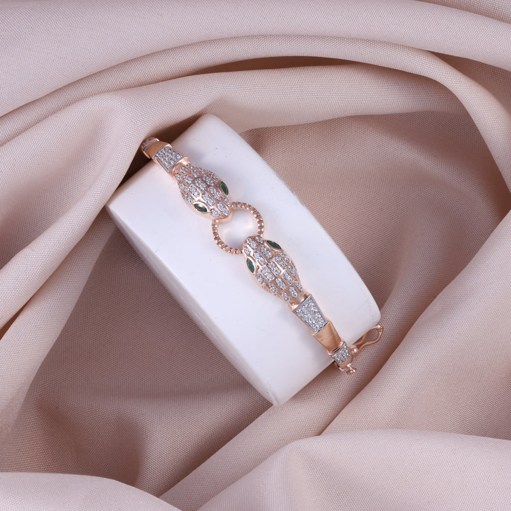 Elegant Emerald Dual-Peacock Kada