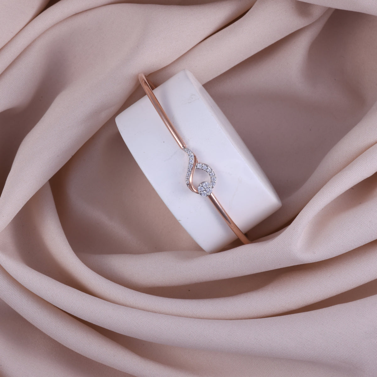 Rose Gold Infinity Crystal Kada