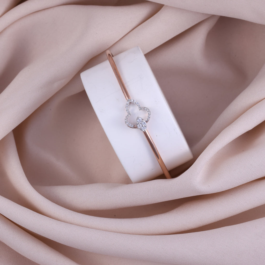 Rose Gold Clover Crystal Kada