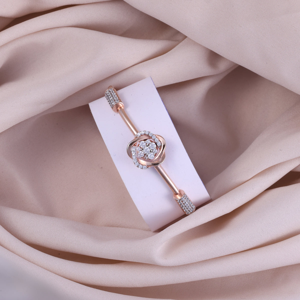 Rose Gold Floral Crystal Kada