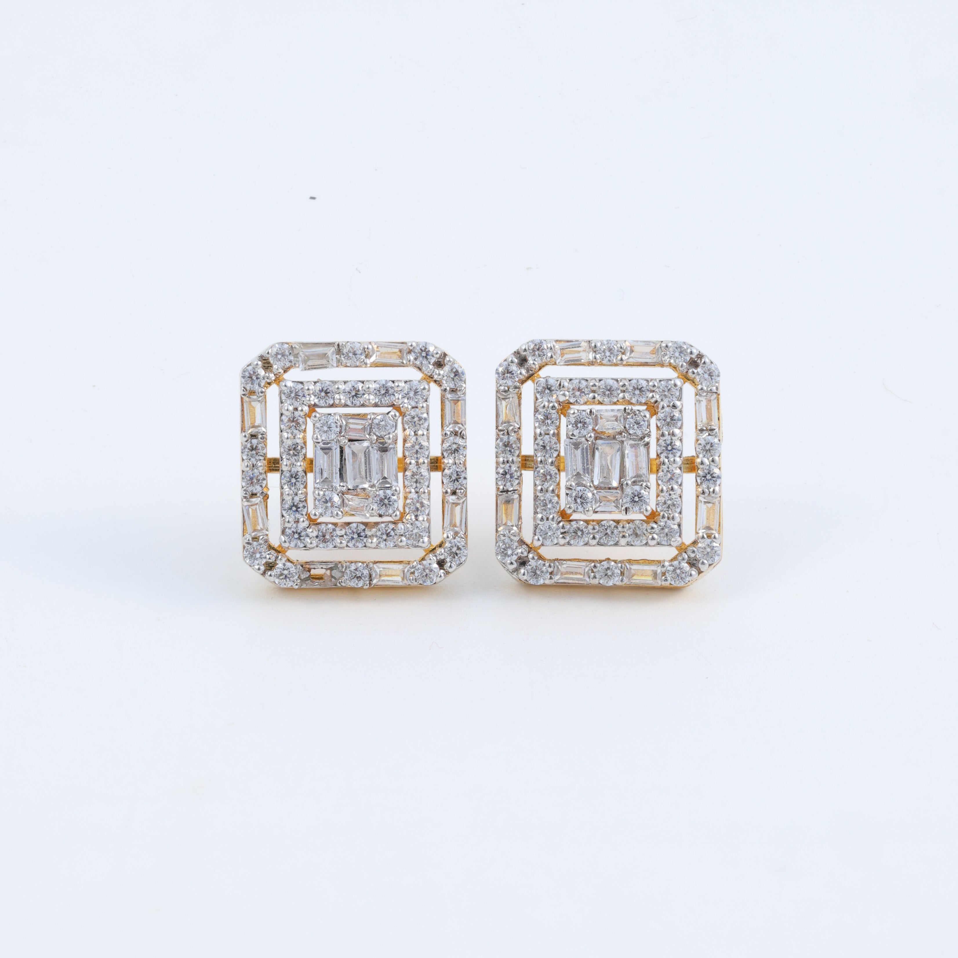 Square Crystal Stud Earrings