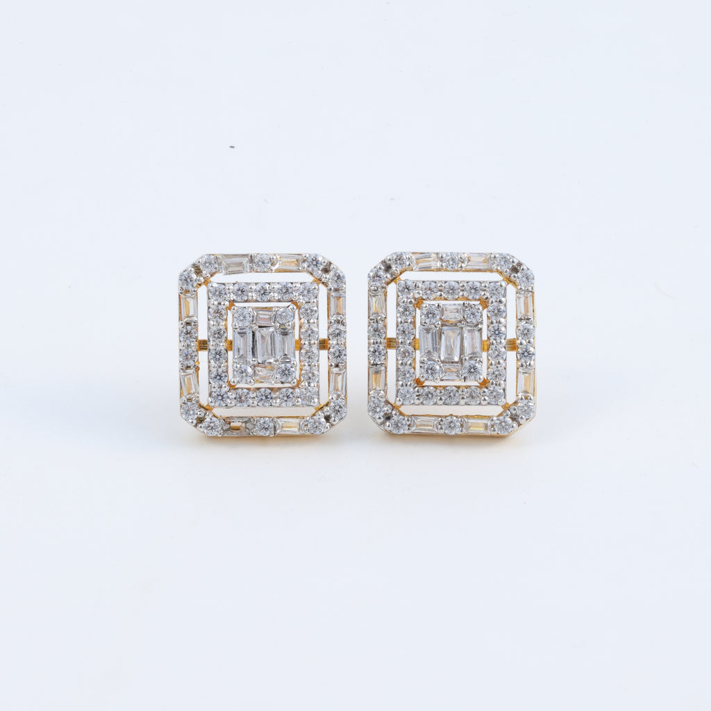 Regal Radiance Geometric Earrings