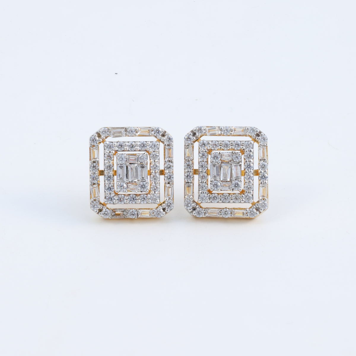 Regal Radiance Geometric Earrings