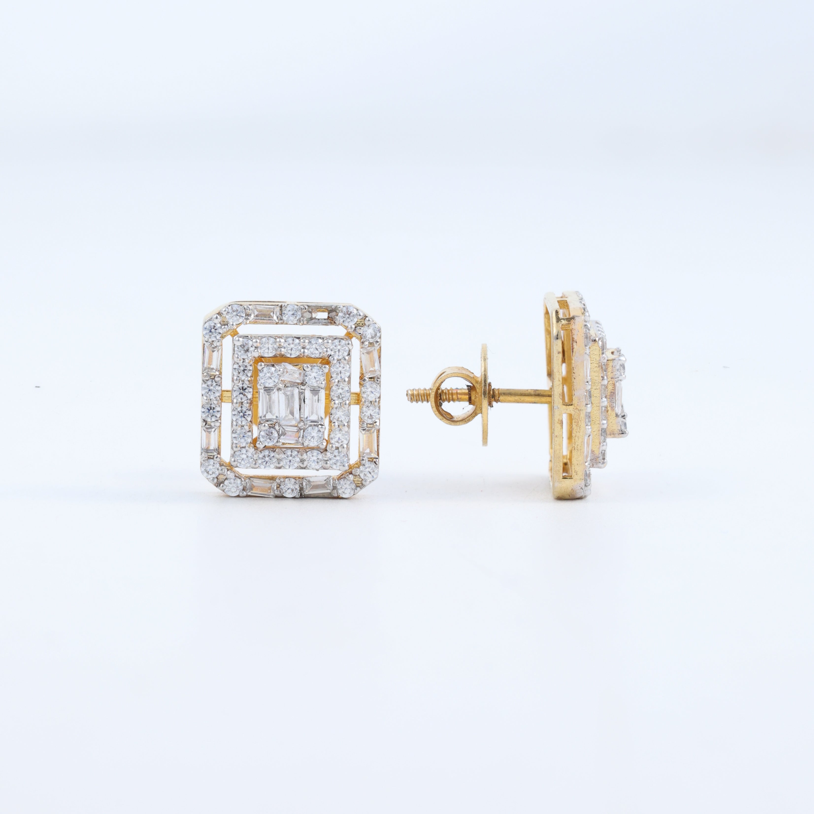 Square Crystal Stud Earrings