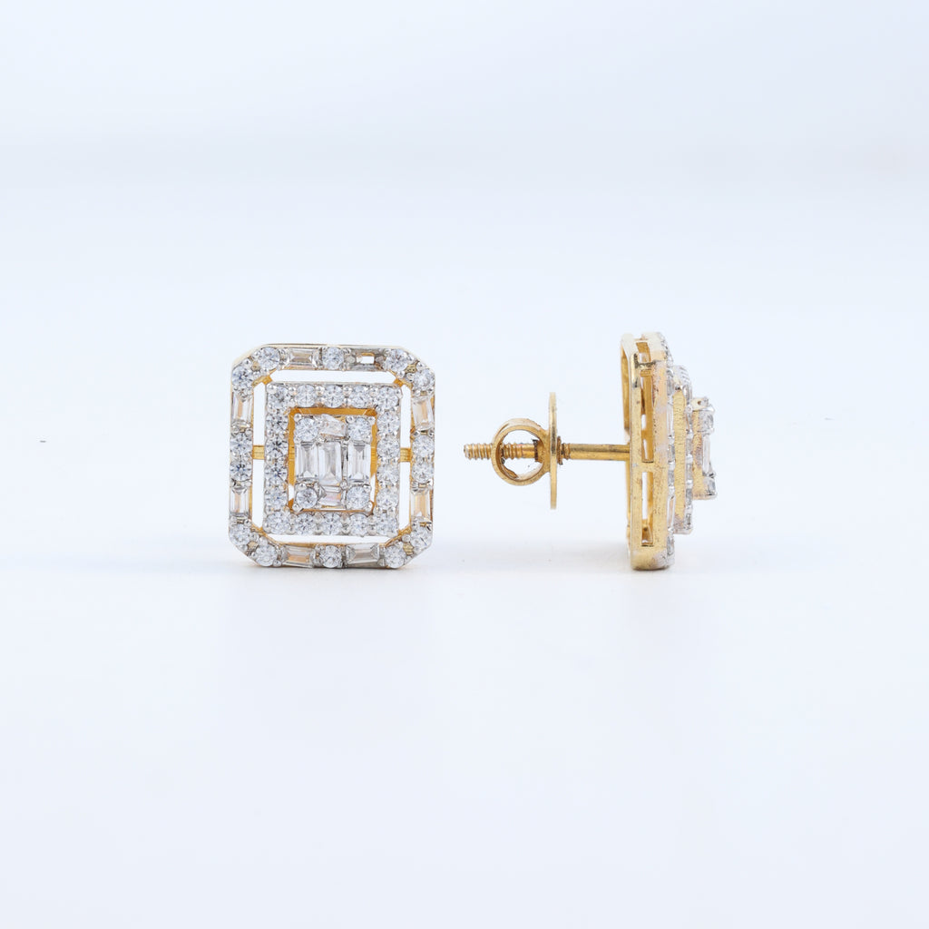 Regal Radiance Geometric Earrings