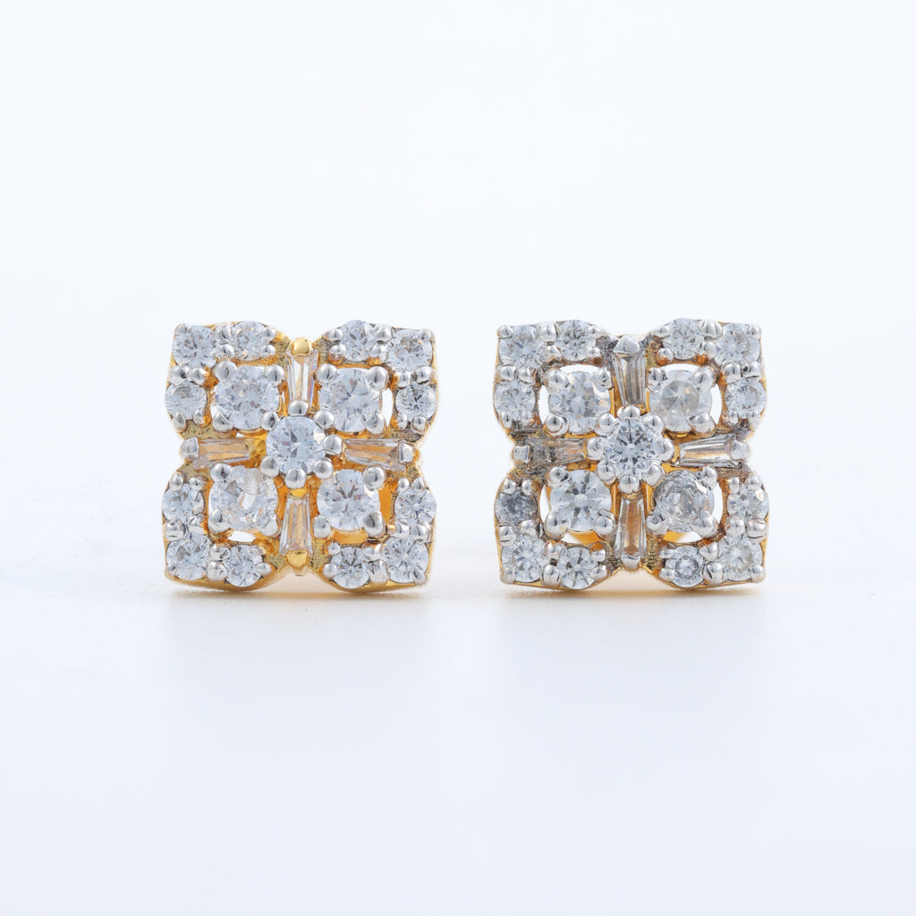Floral Crystal Stud Earrings