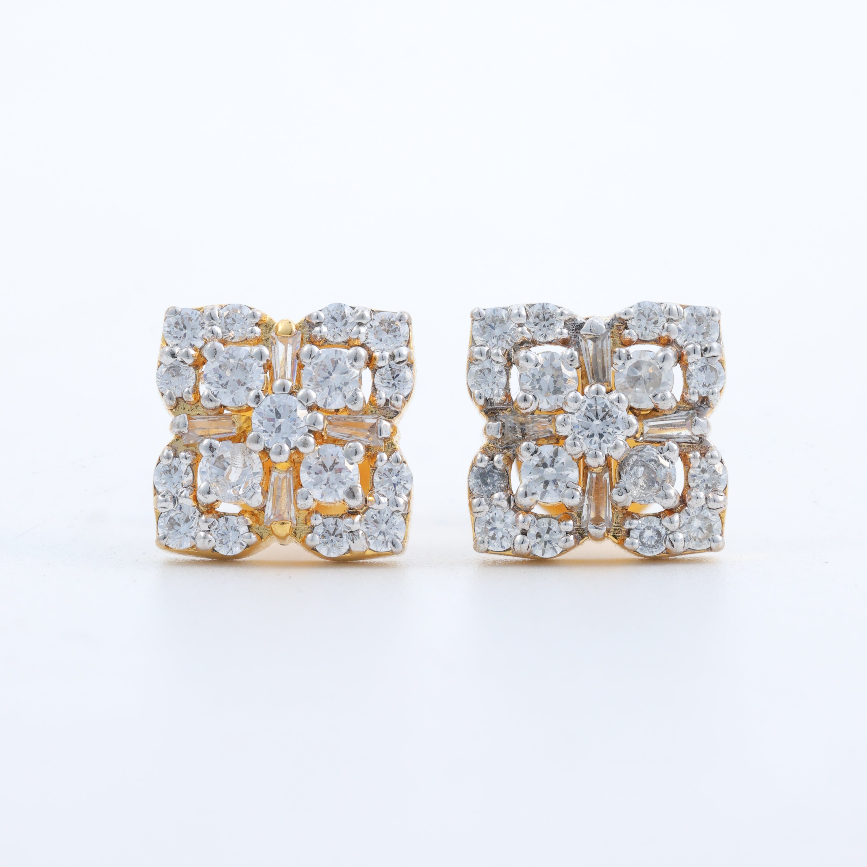 Floral Crystal Stud Earrings