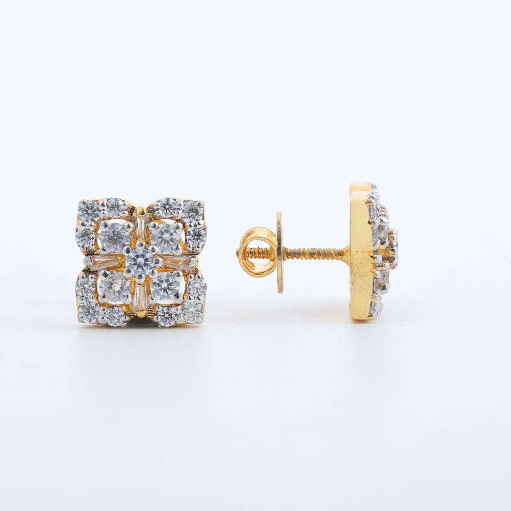 Floral Crystal Stud Earrings