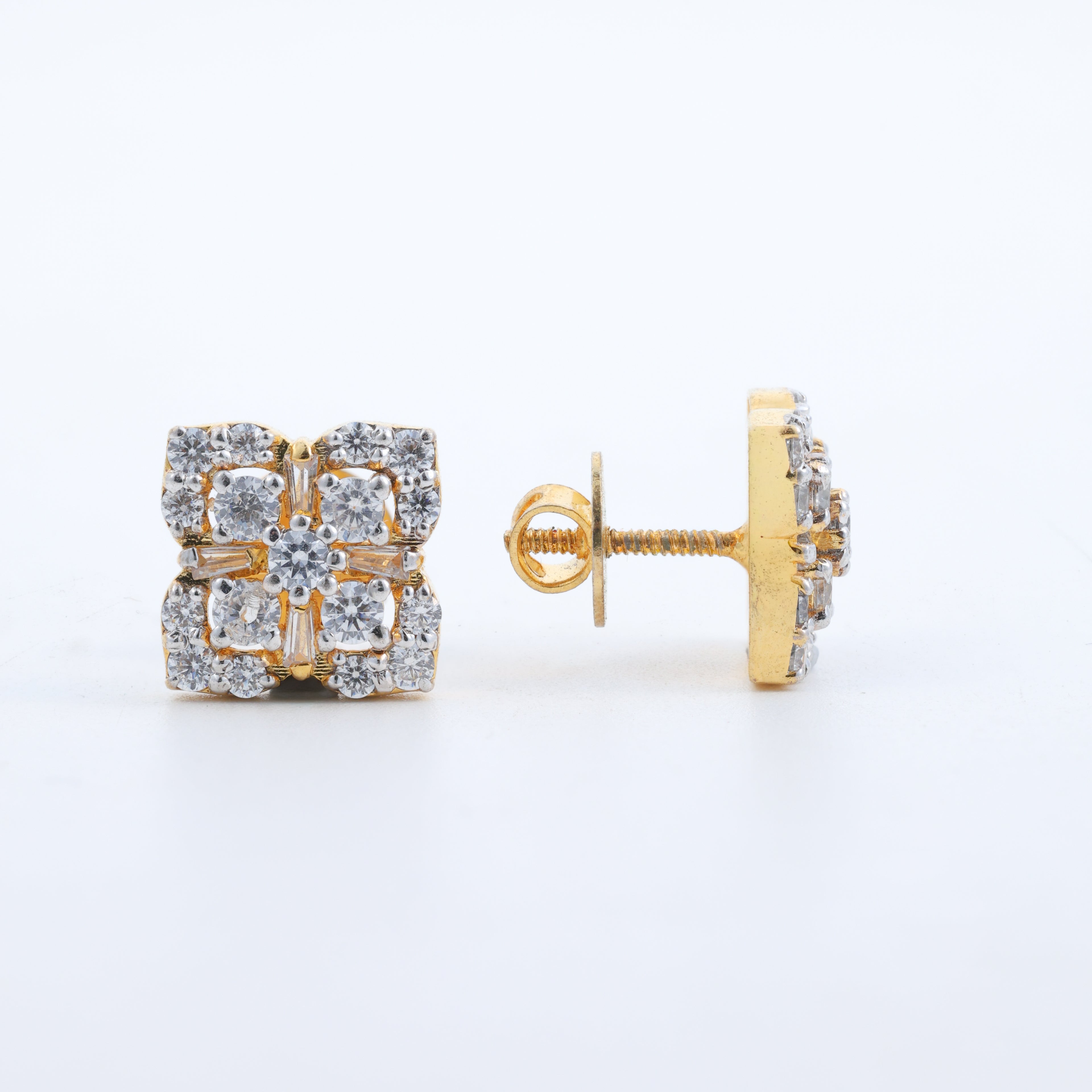 Floral Crystal Stud Earrings