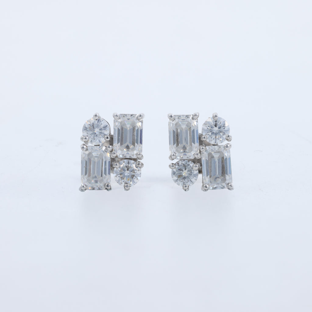 Geometric Crystal Stud Earrings