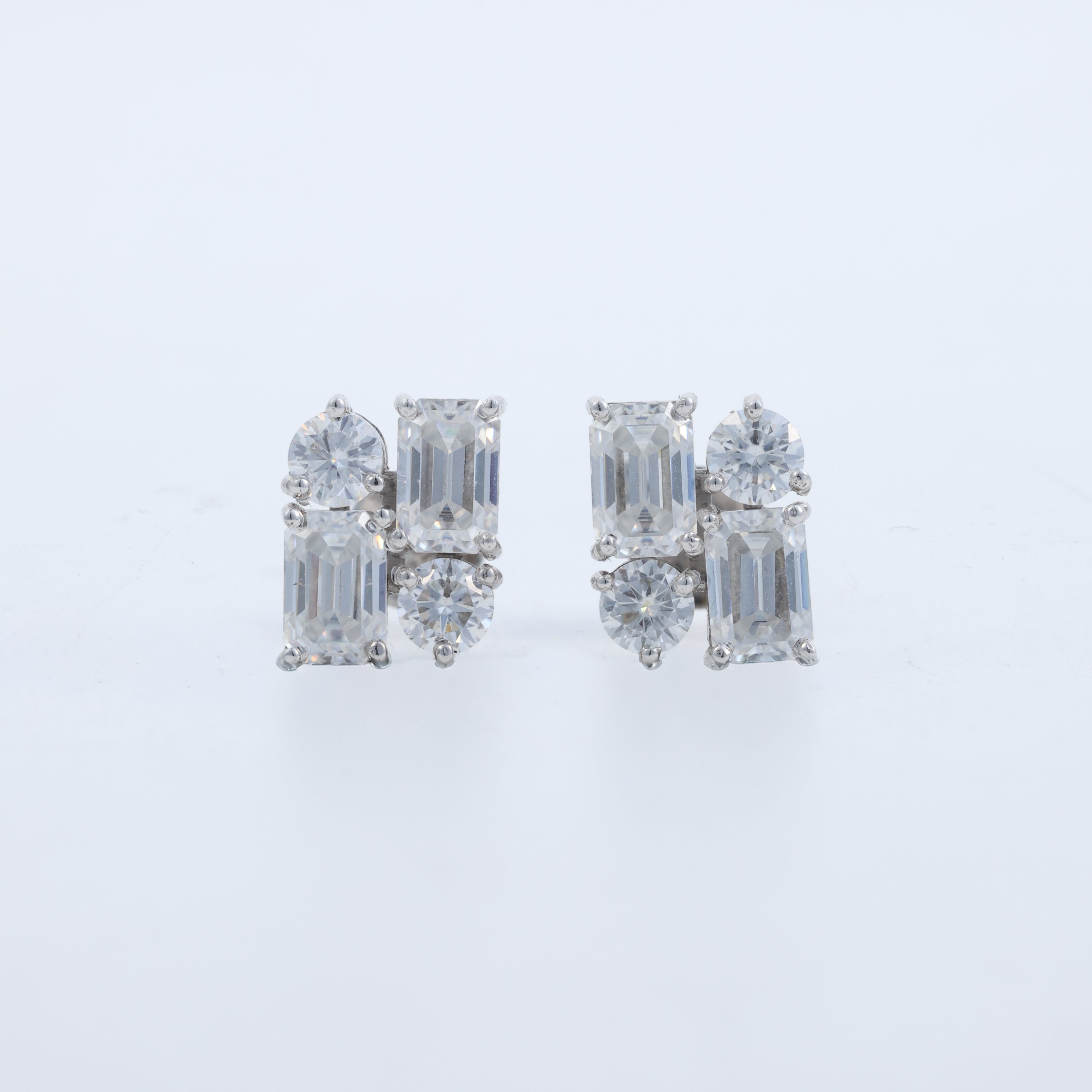 Geometric Crystal Stud Earrings