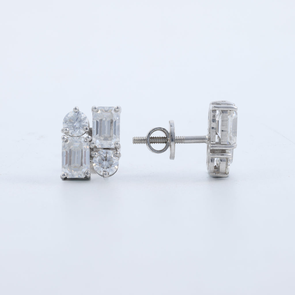 Geometric Crystal Stud Earrings